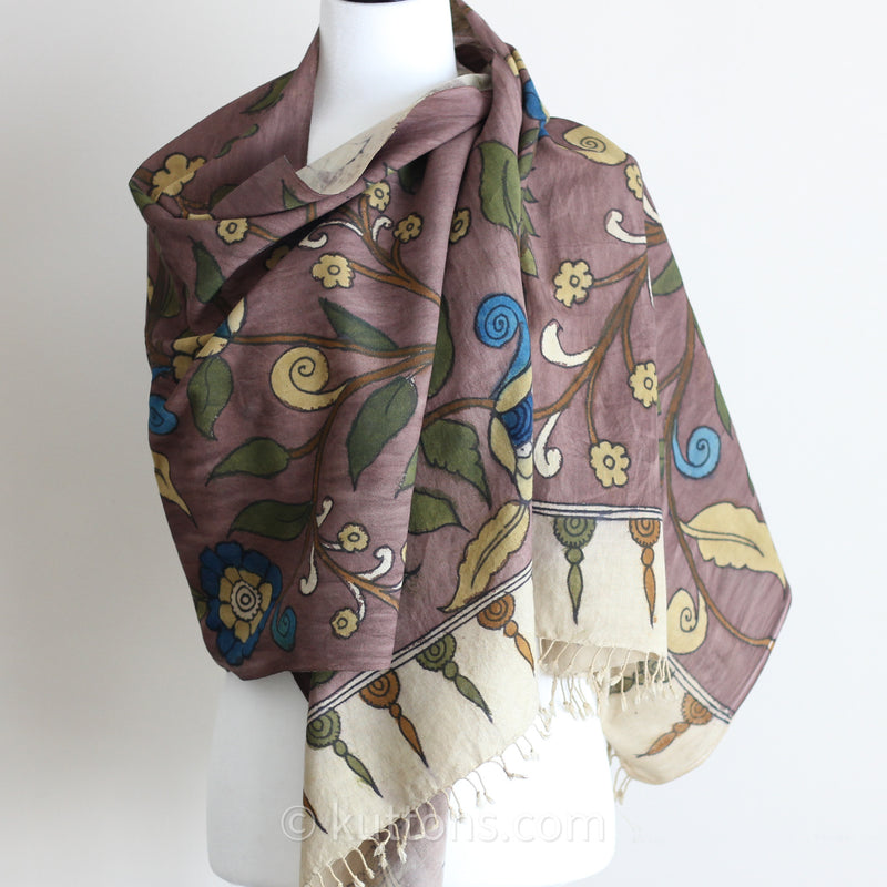 hand painted kalamkari cotton wrap