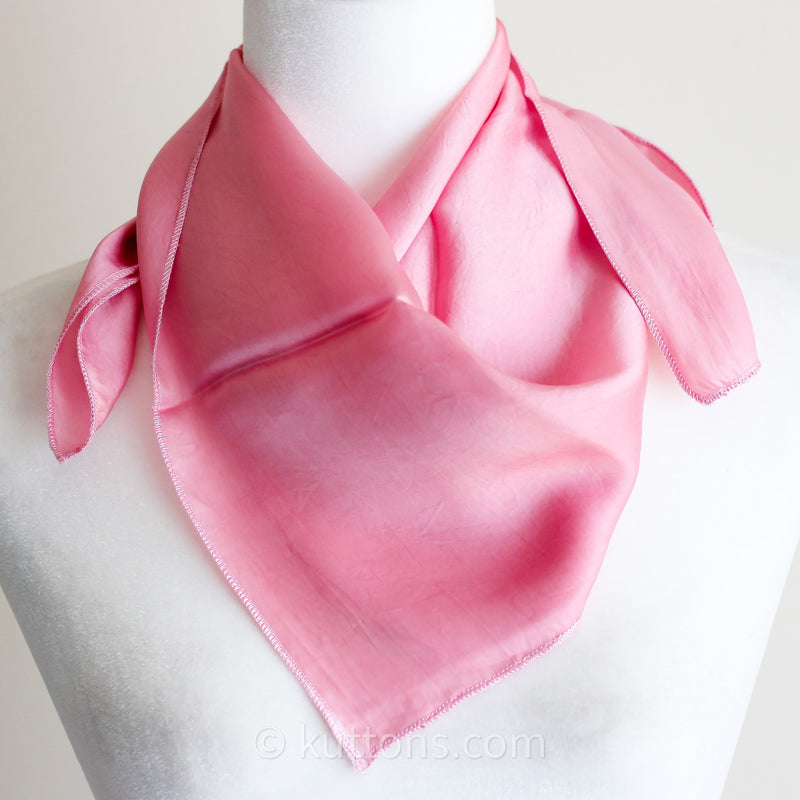 Mulberry Silk Bandana Scarf - Luxurious Pure Mulberry Silk Neck Square | Light Pink, 24x25"