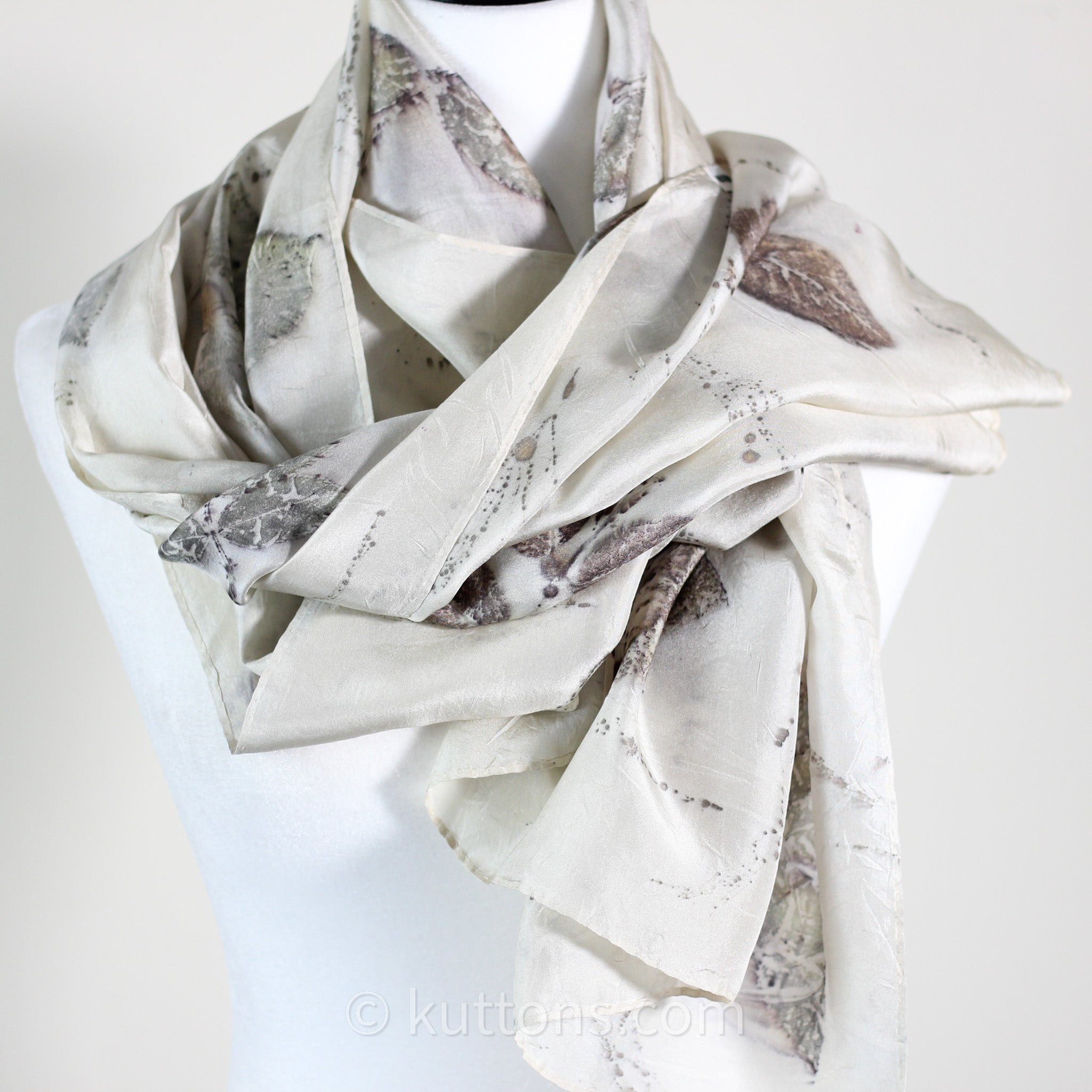 Handmade Eco Printed Silk outlet Scarf