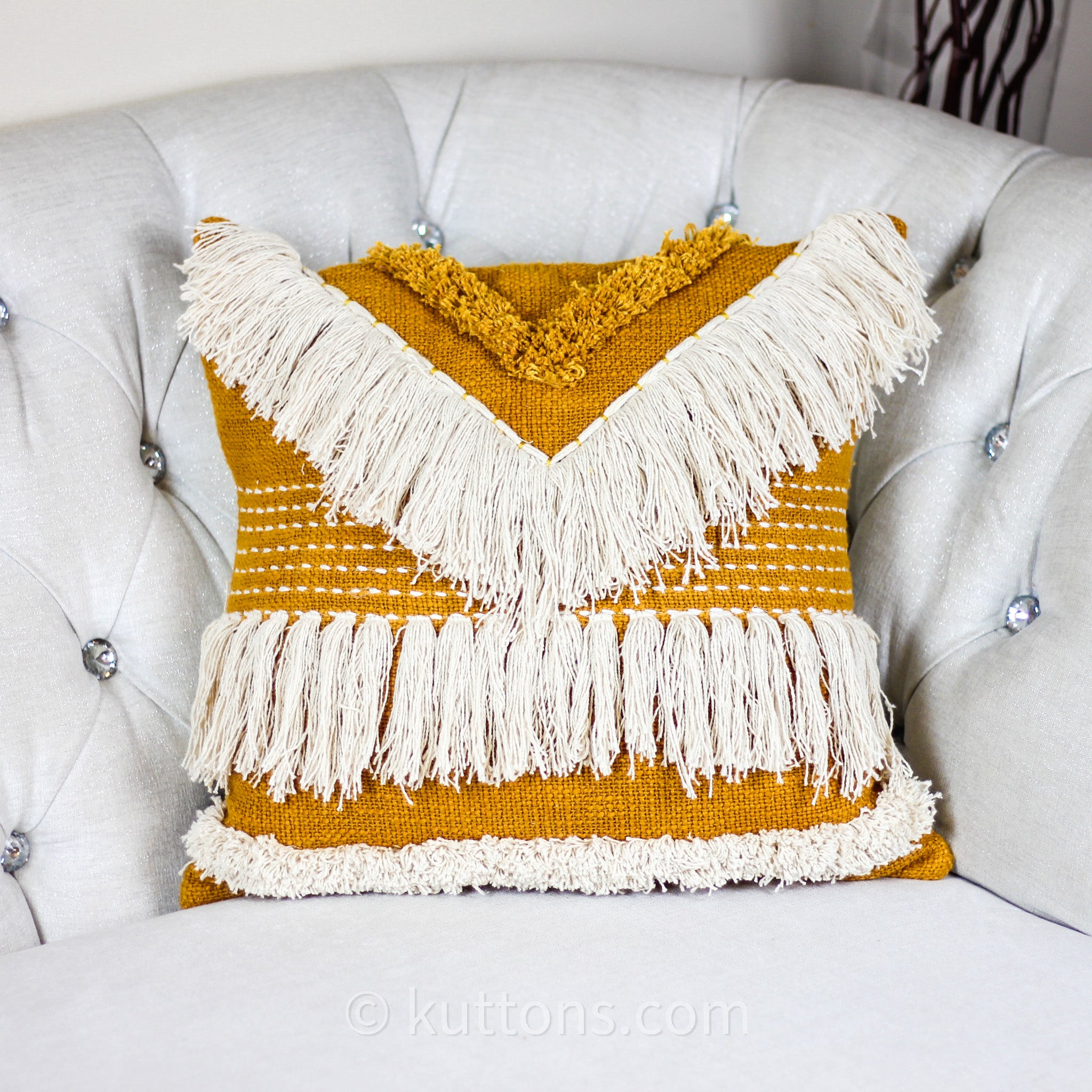 White boho clearance pillow